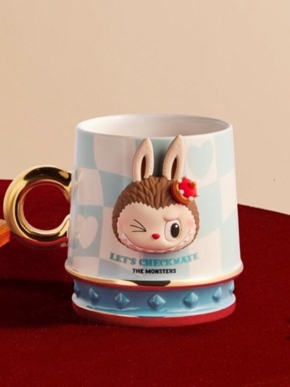 POP MART LABUBU THE MONSTERS Let's Checkmate Series Mug Blue Authentic NEW